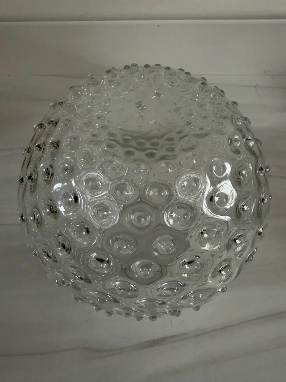Vintage MCM clear glass hobnail vase